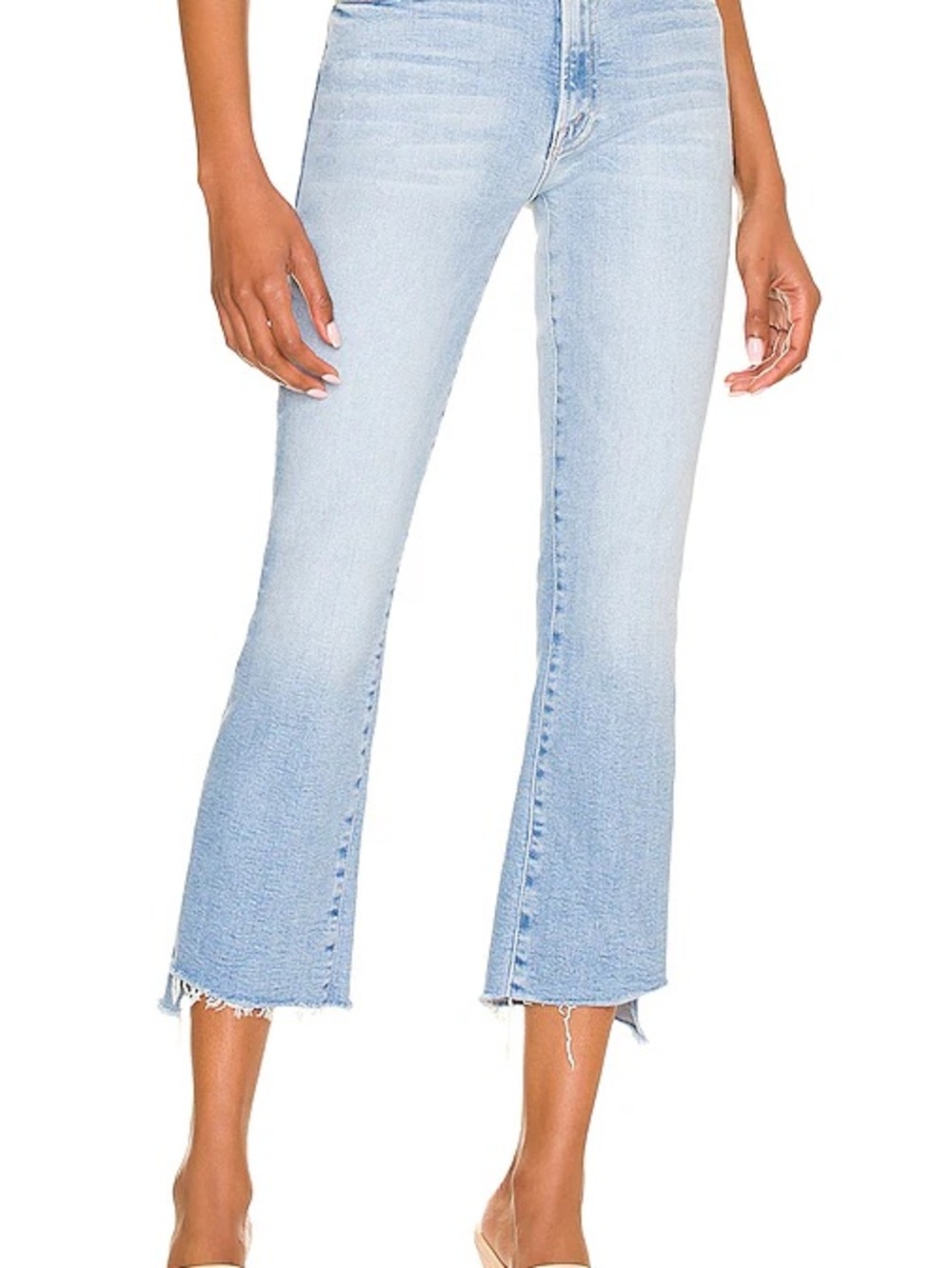 MOTHER insider crop limited edition- Light Blue Cropped Flare Jeans